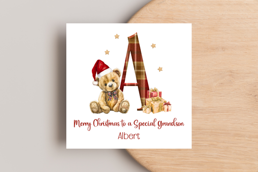 Personalised Teddy Bear Christmas Card