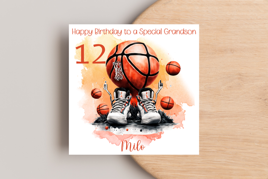 Personalised  Basketball Birthday Card