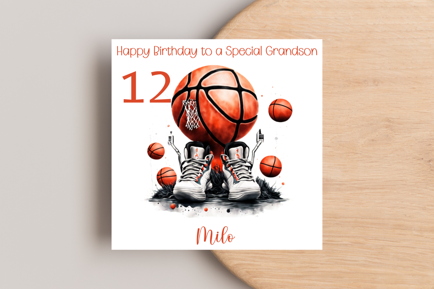 Personalised  Basketball Birthday Card