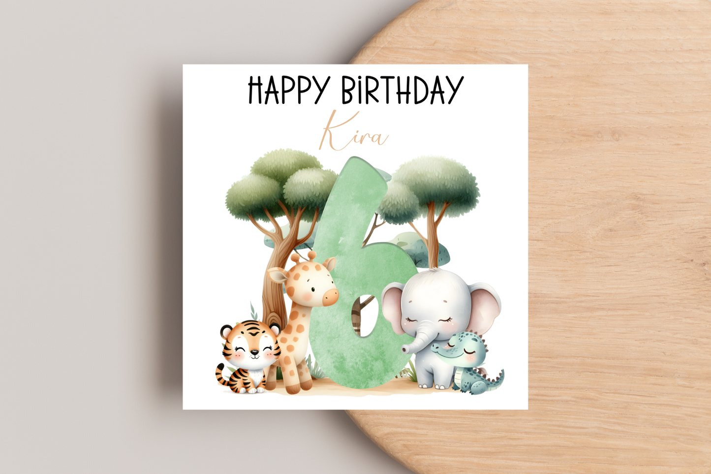 Personalised Jungle Number Birthday Card
