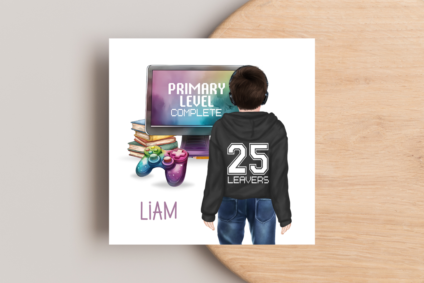 Personalised Primary Level Complete Boys School Leavers Card
