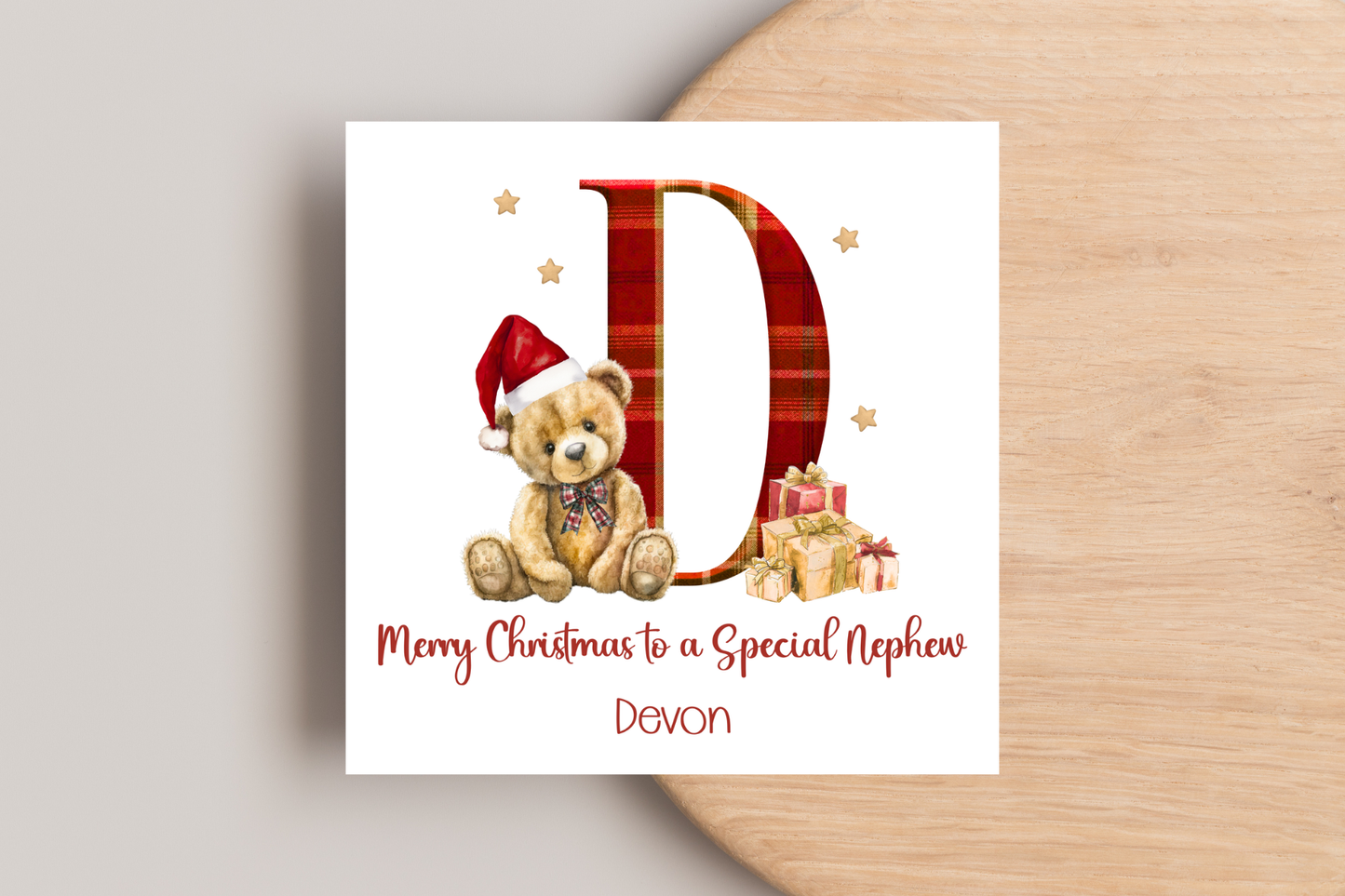 Personalised Teddy Bear Christmas Card