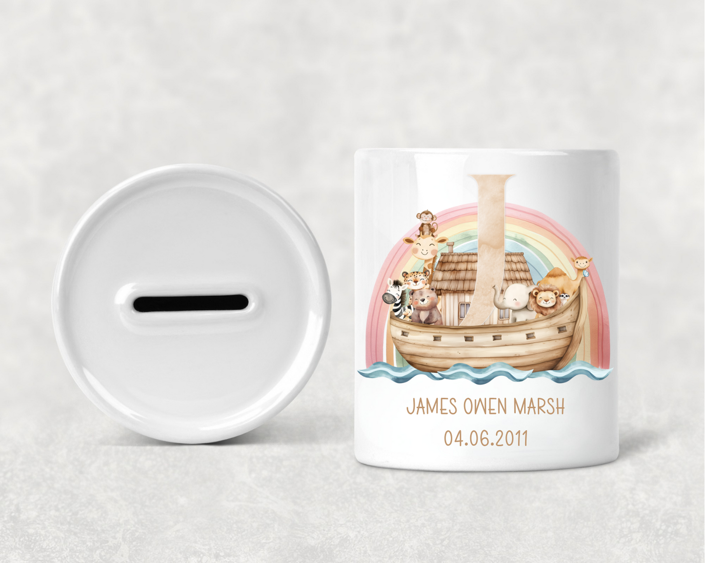 Personalised Noahs Ark Money Box