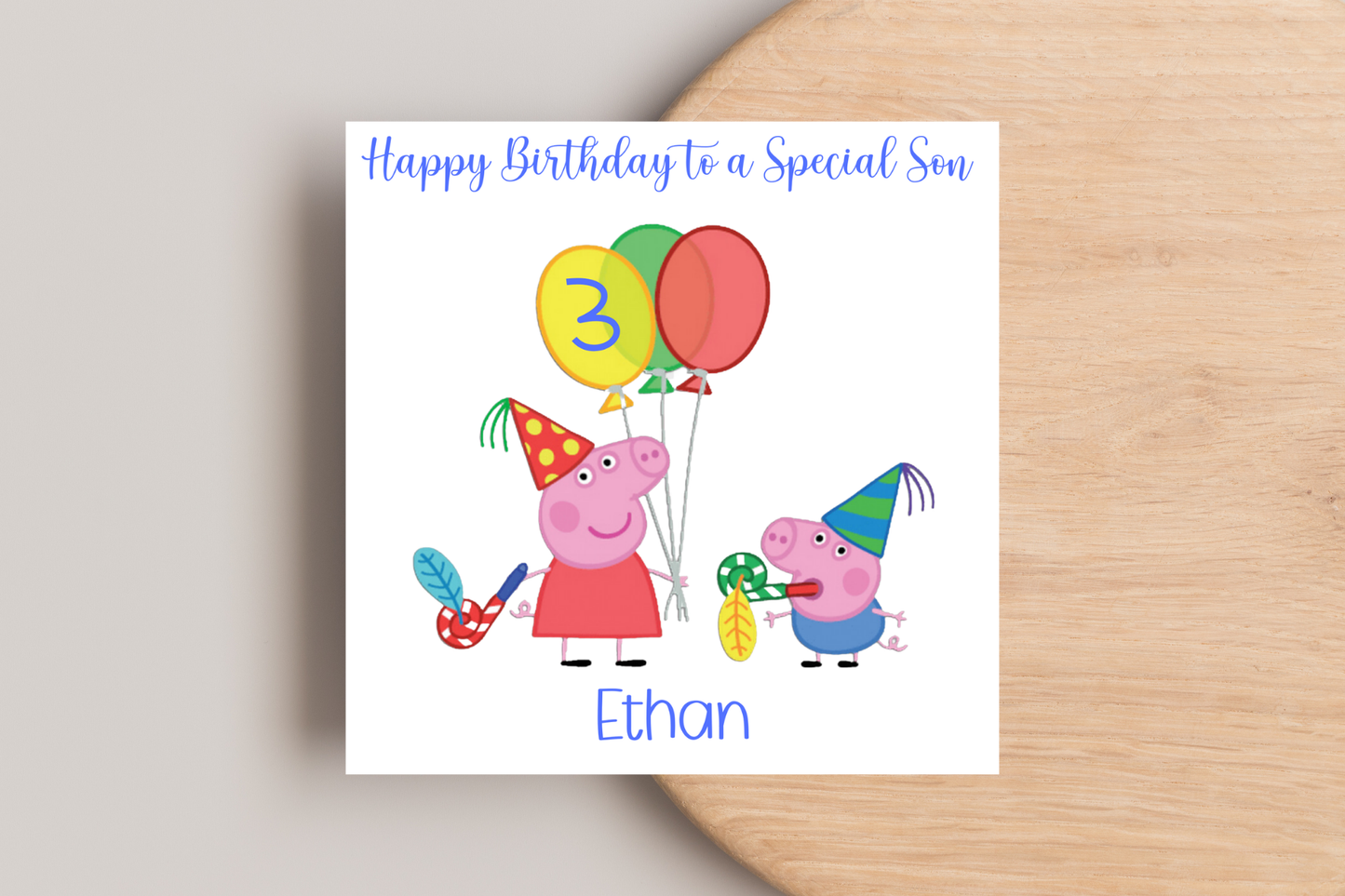 Peppa Pig Birthday Card | Personalised Birthday Card