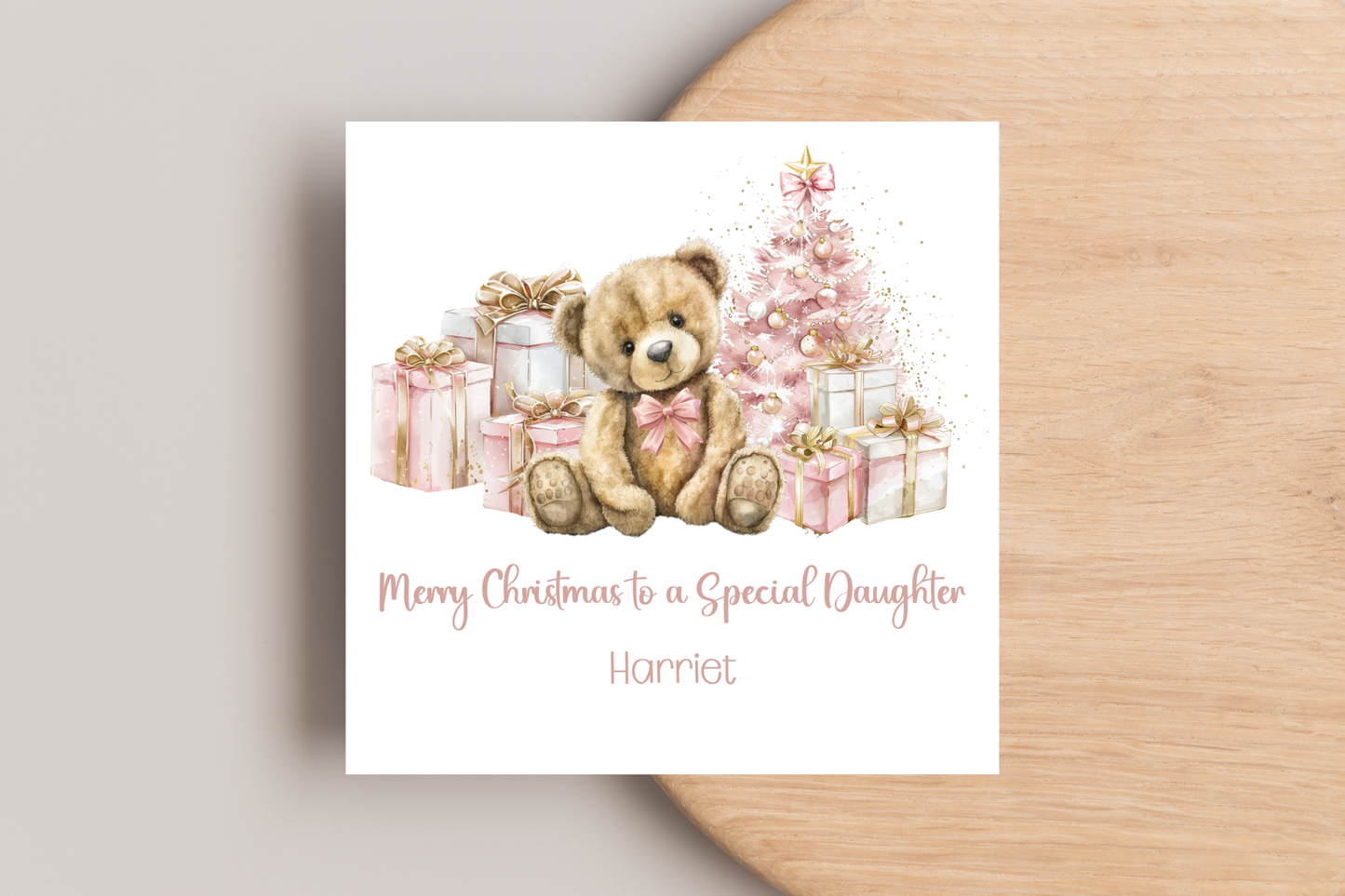 Personalised Teddy Bear Christmas Card