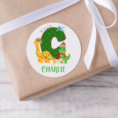 Personalised Dinosaur Christmas Present Labels