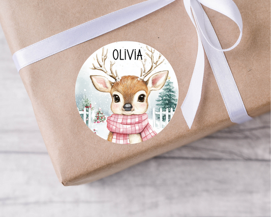 Personalised Reindeer Christmas Present Labels