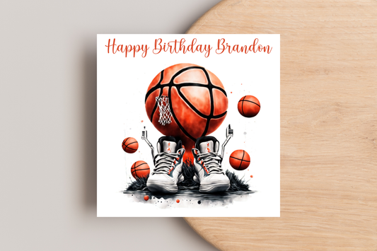 Personalised  Basketball Birthday Card