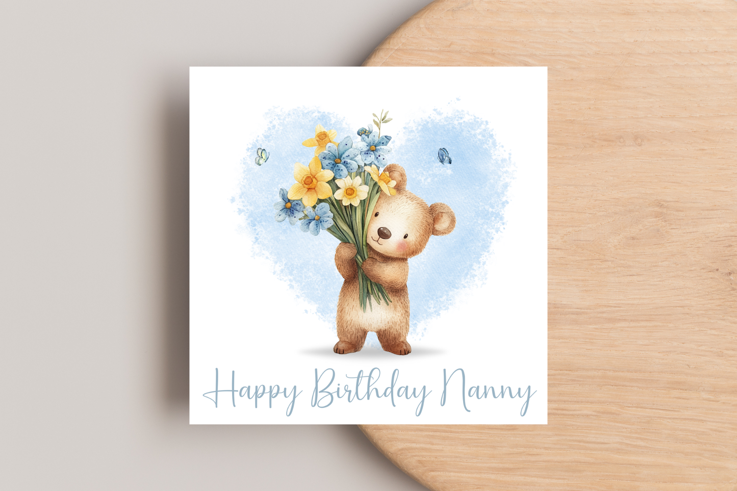 Personalised Spring Bear Birthday Card