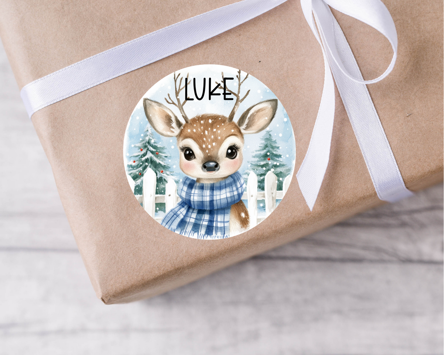 Personalised Reindeer Christmas Present Labels