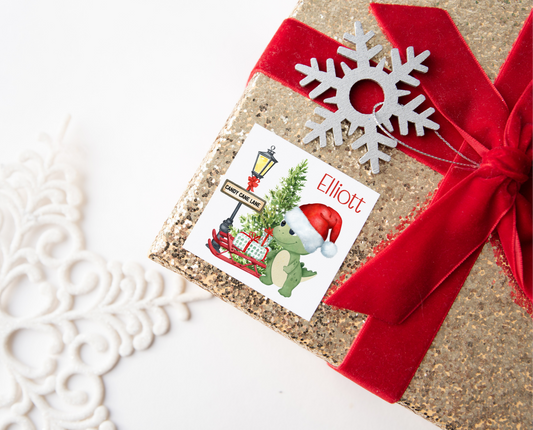 Personalised Dinosaur Christmas Present Labels
