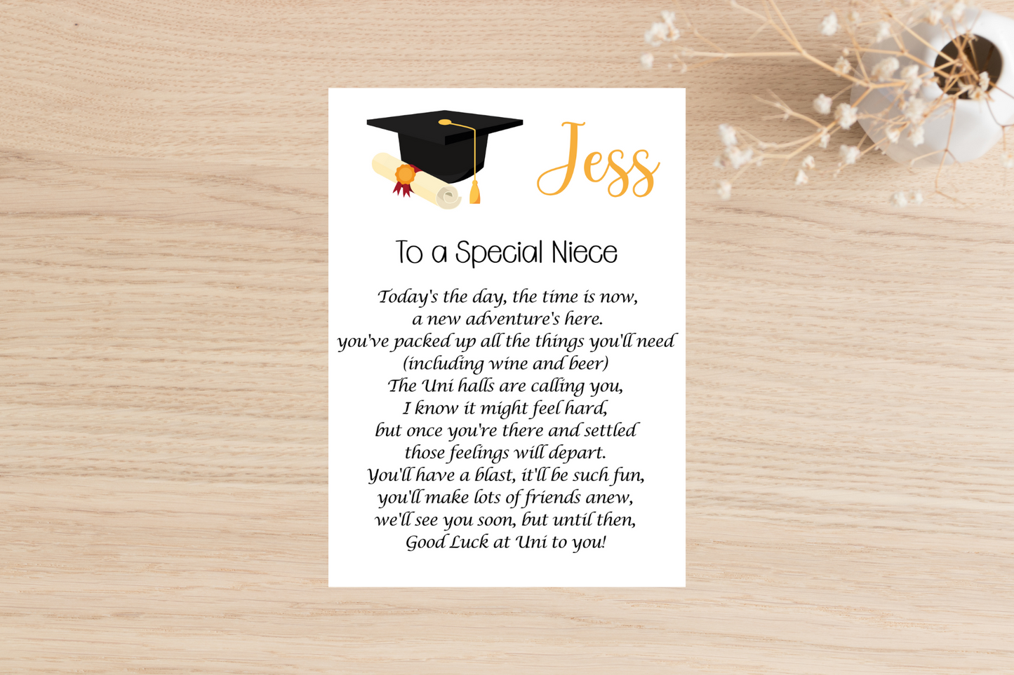 Personalised Off to Uni Card