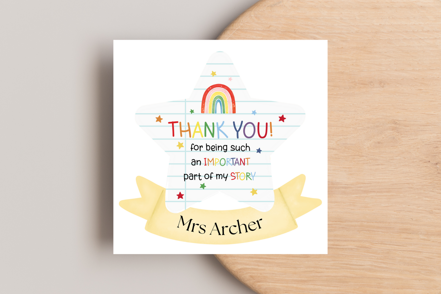 Personalised Thank You For Being an Important Part Of My Journey Card