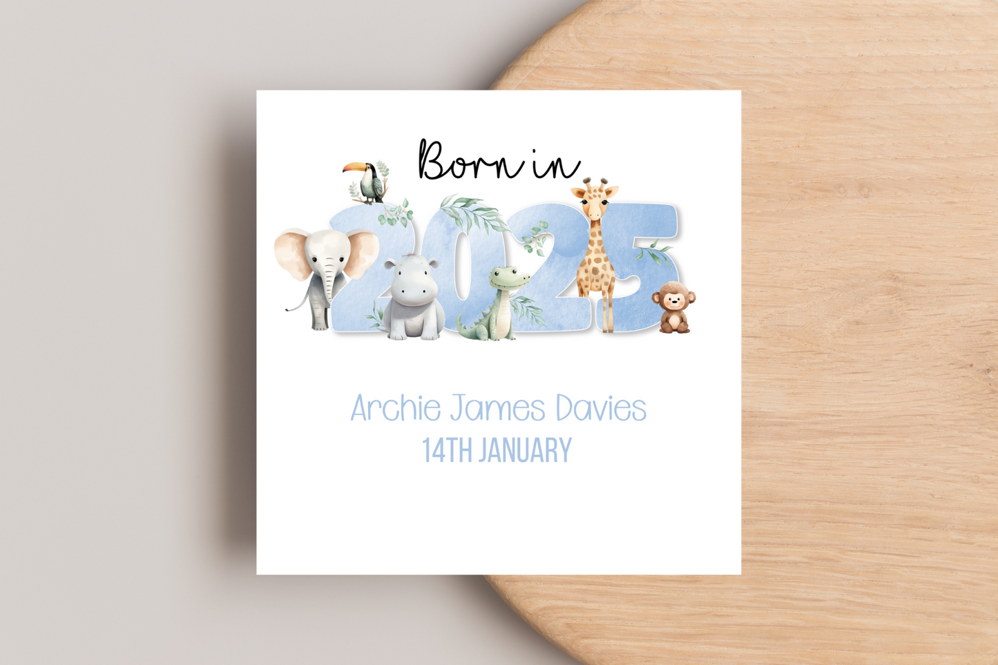 Personalised 2025 Baby Arrival Card