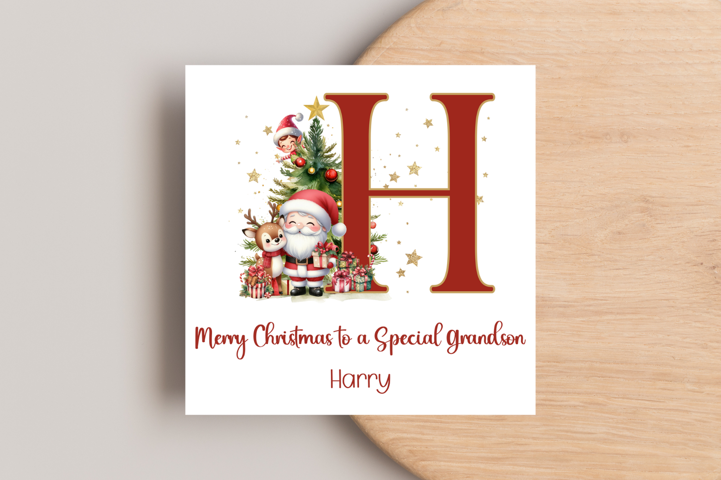 Personalised Santa Initial Christmas Card