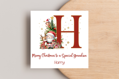Personalised Santa Initial Christmas Card