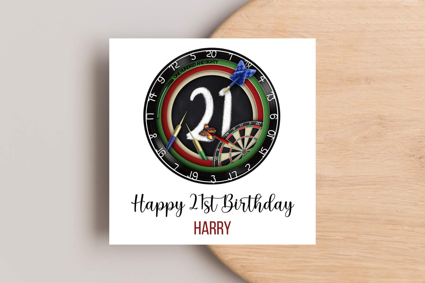 Personalised Darts 21st Birthday Card