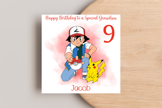 Personalised Pokemon Birthday Card