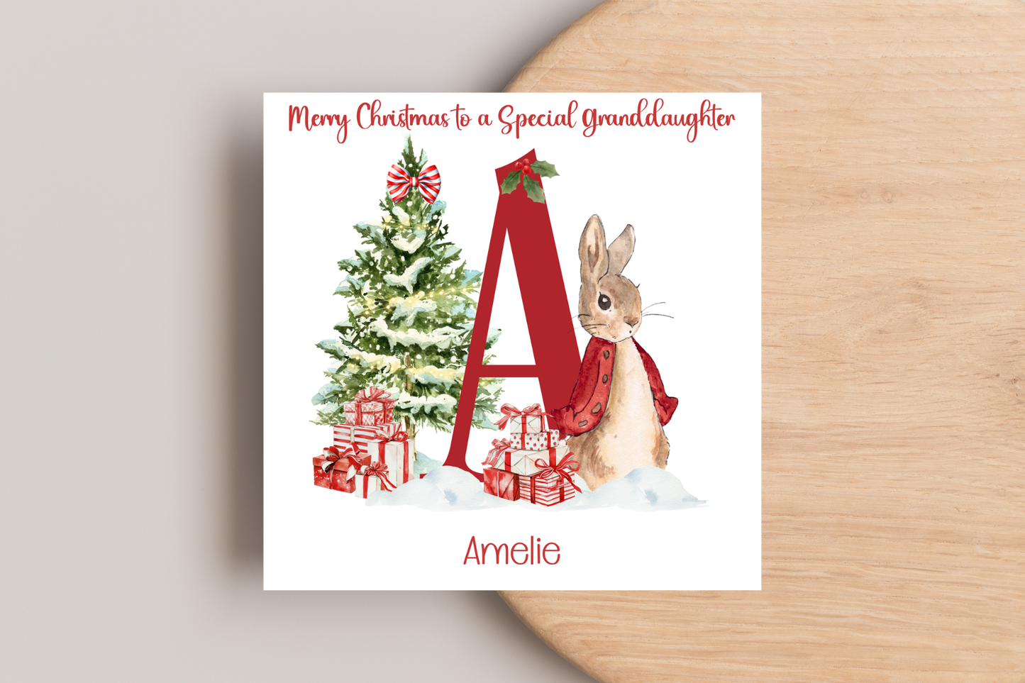 Personalised Peter Rabbit Christmas Card