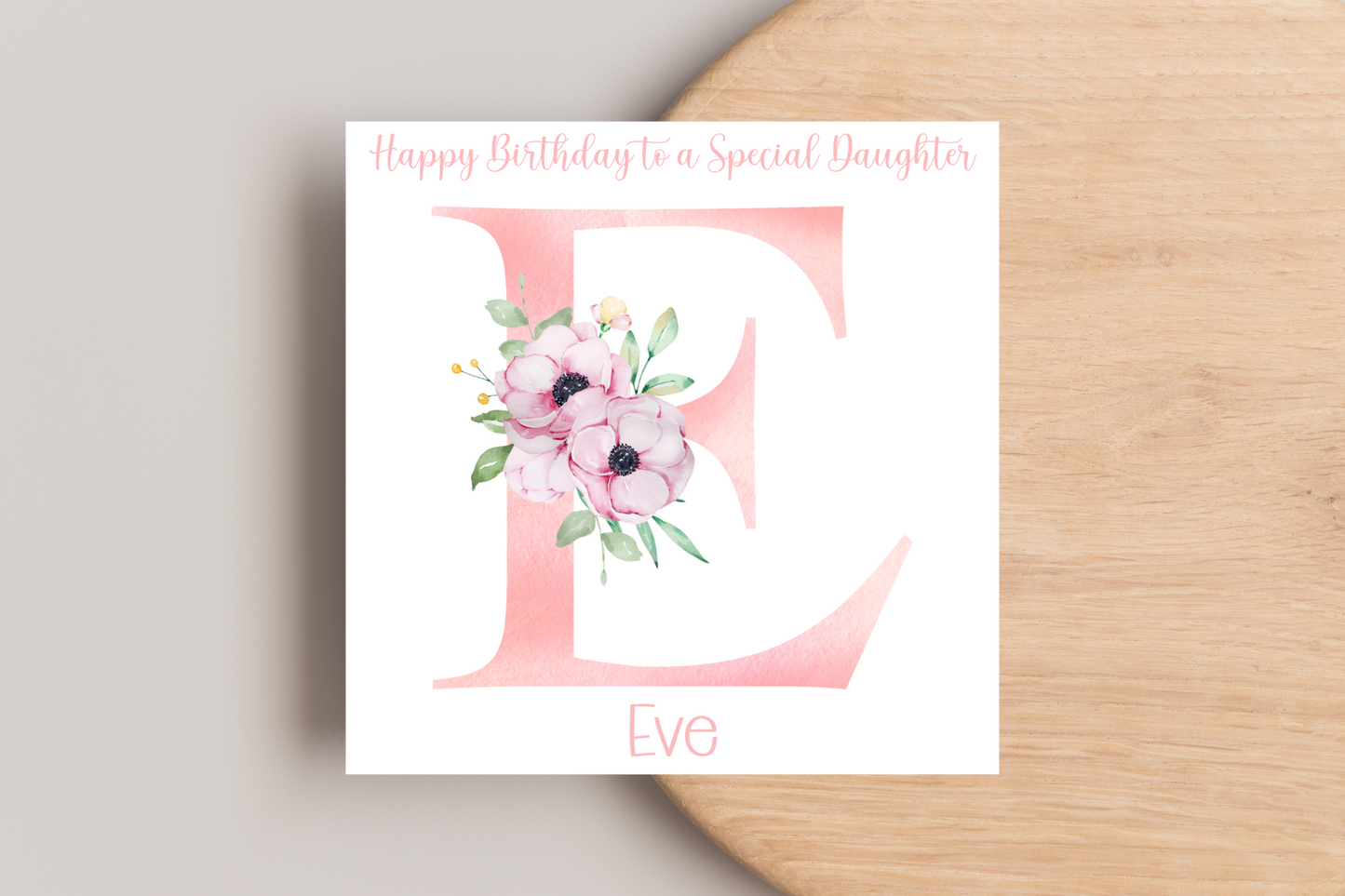 Personalised Initial Birthday Card for Her | Floral Design | Customisable