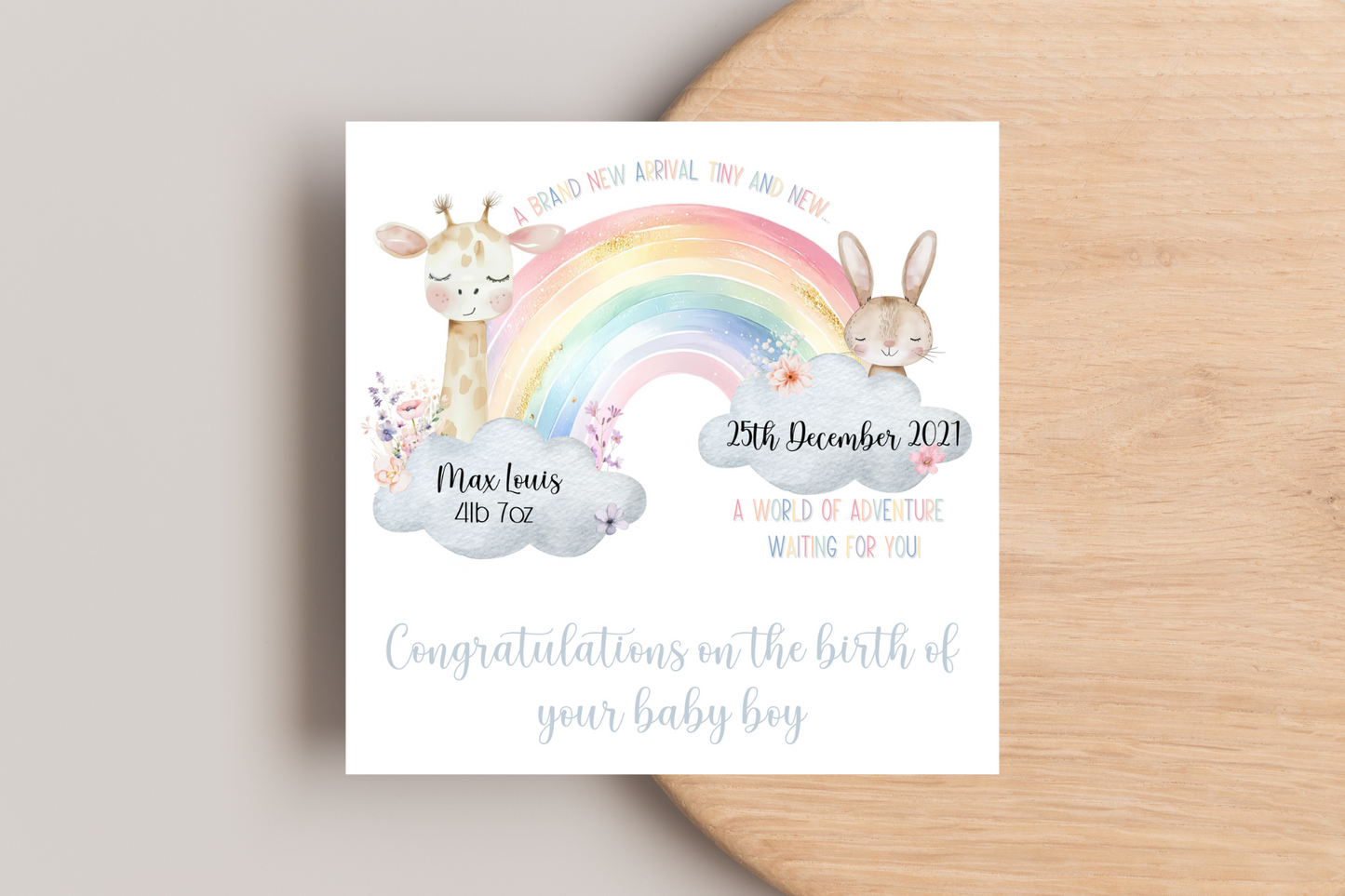 Personalised Baby Arrival Card