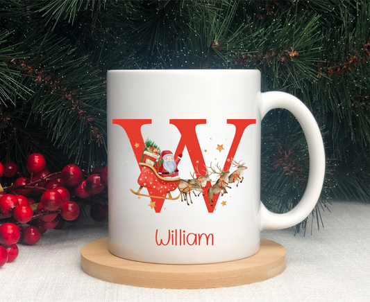 Personalised Santa Sleigh Christmas Mug
