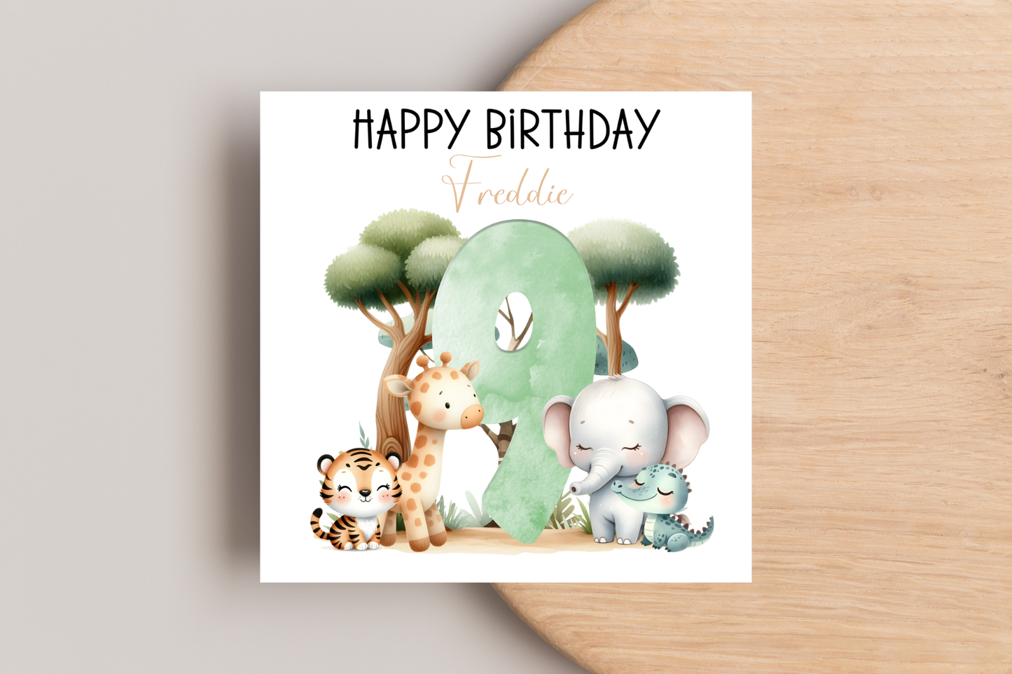 Personalised Jungle Number Birthday Card