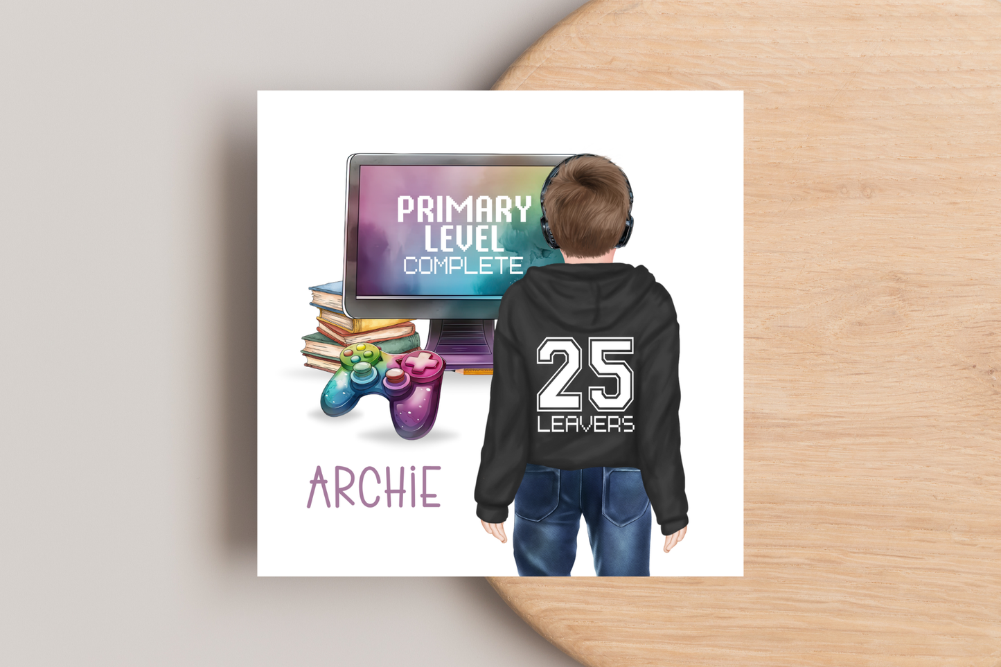 Personalised Primary Level Complete Boys School Leavers Card