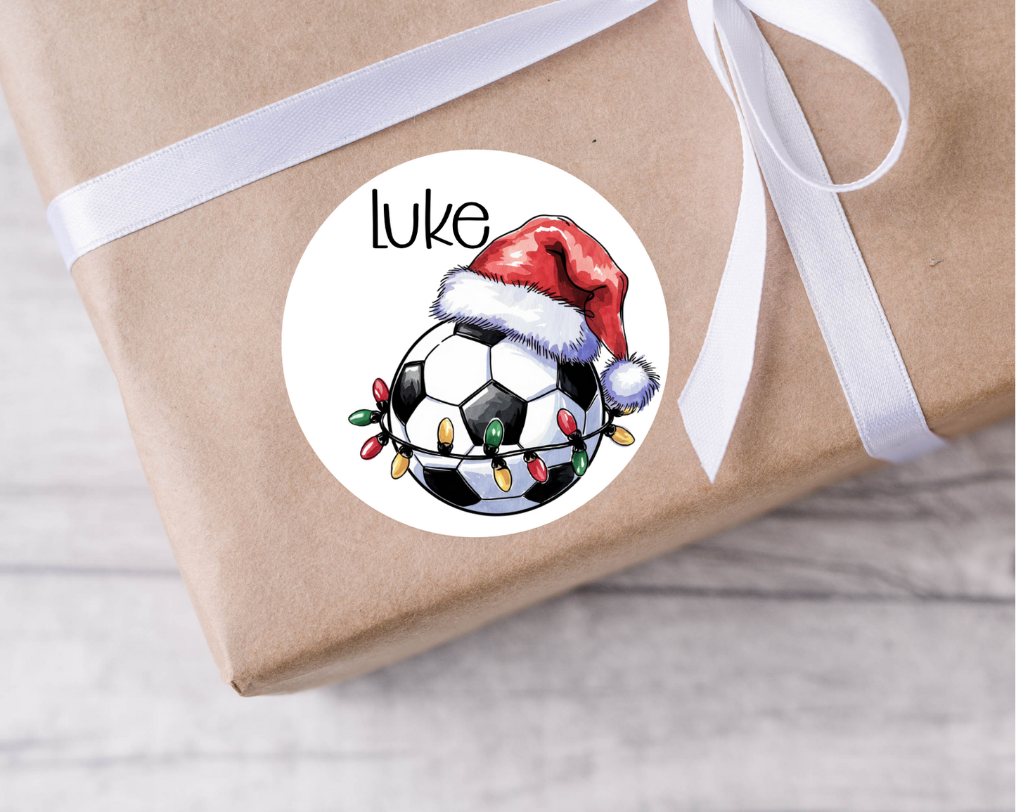 Personalised Football Christmas Present Labels