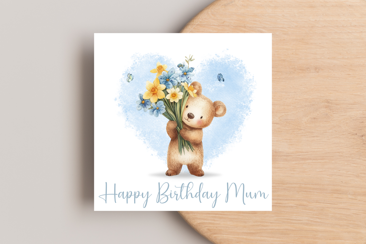 Personalised Spring Bear Birthday Card
