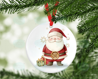 Personalised Santa Initial Christmas Tree Decoration
