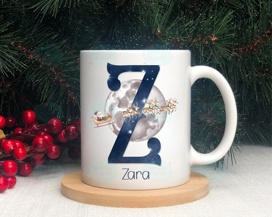 Personalised Santa Sleigh Christmas Mug