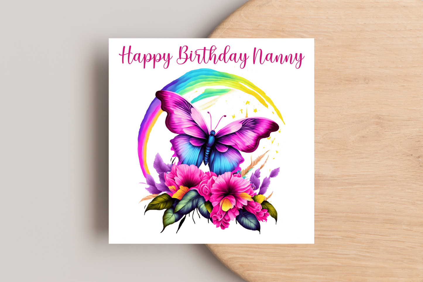 Personalised Butterfly Floral Birthday Card