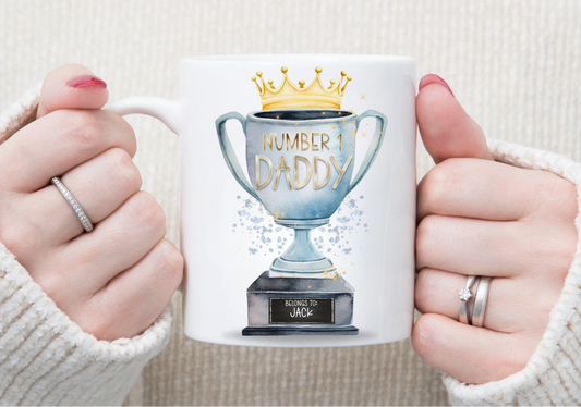 Personalised Number 1 Daddy Trophy Mug