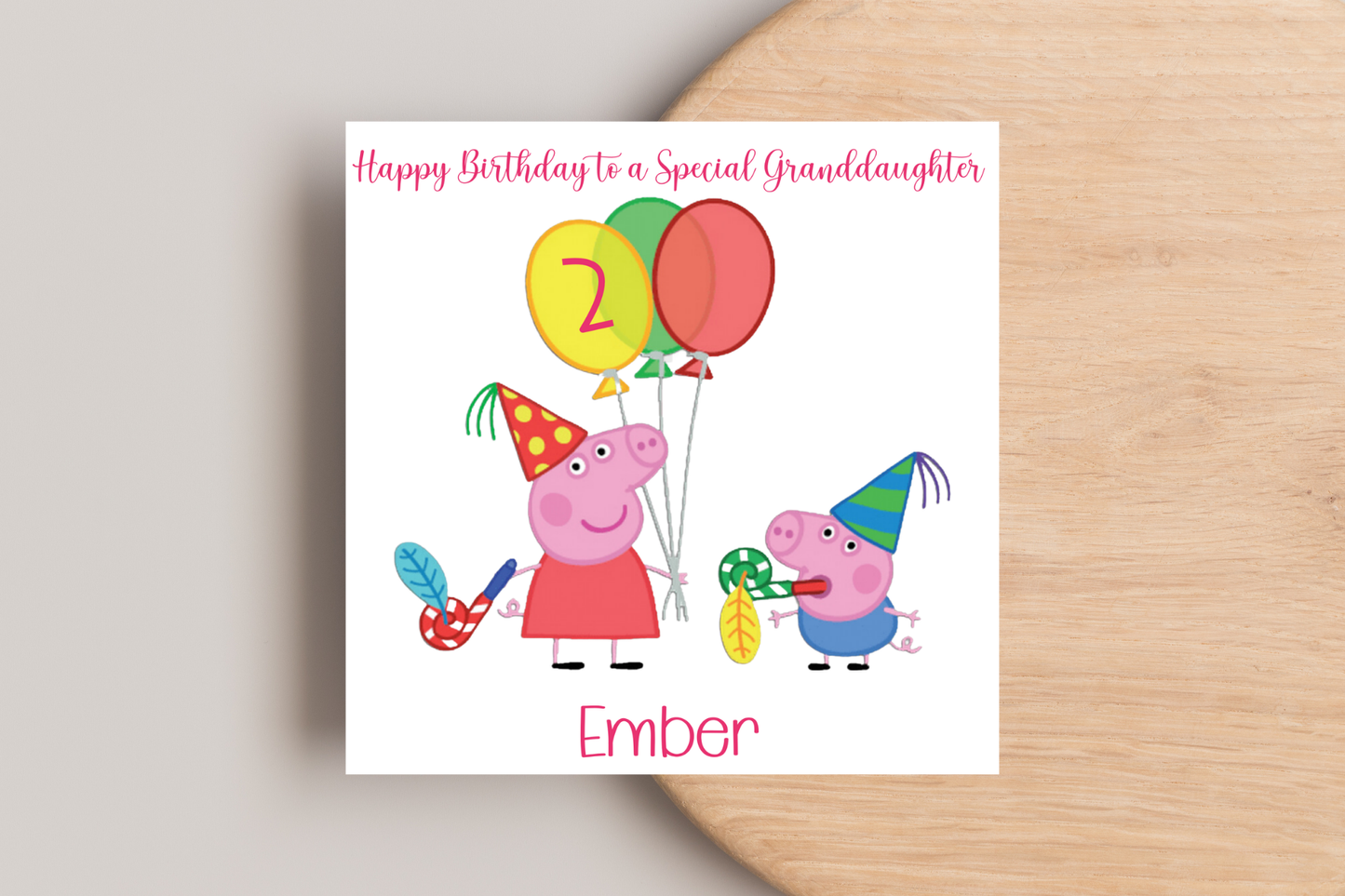 Peppa Pig Birthday Card | Personalised Birthday Card