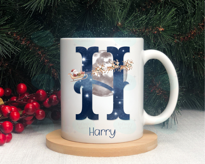 Personalised Santa Sleigh Christmas Mug