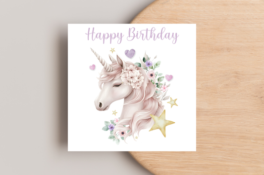 Pastel Unicorn Birthday Card