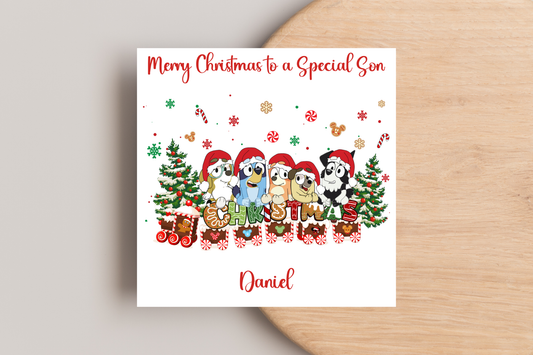 Personalised Bluey Christmas Card