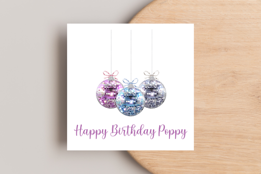 personalised Disco Ball Birthday Card