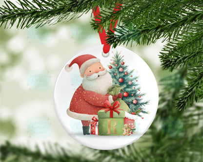 Personalised Santa Initial Christmas Tree Decoration