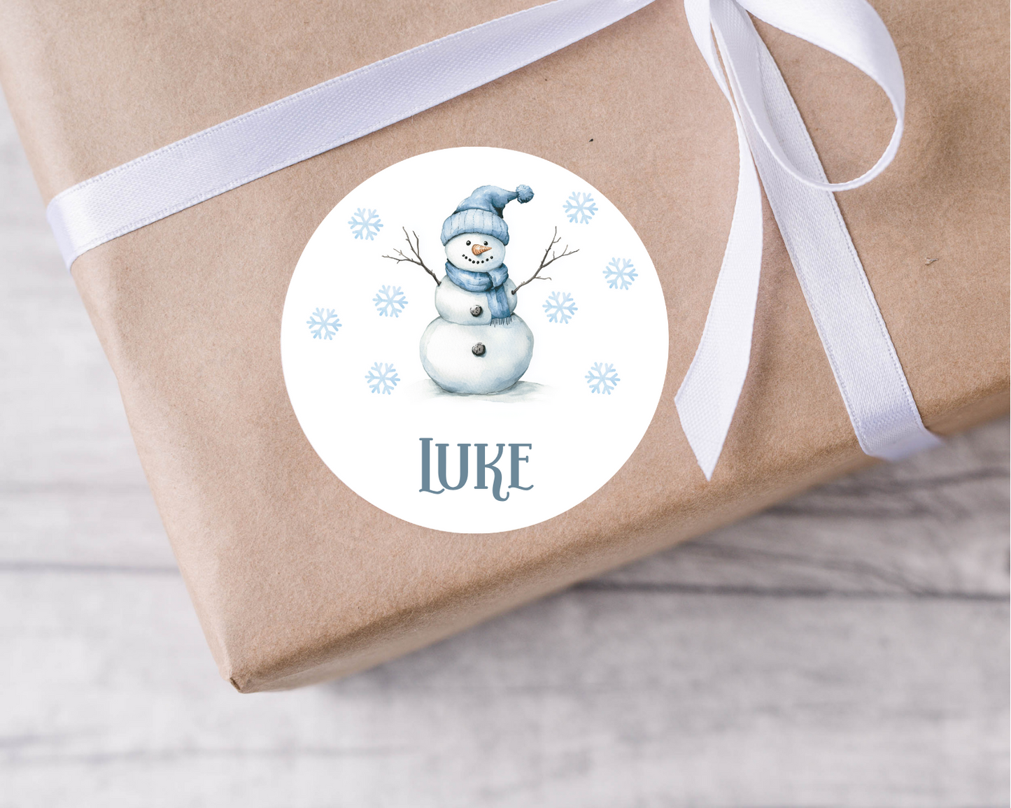 Personalised Blue Christmas Present Labels