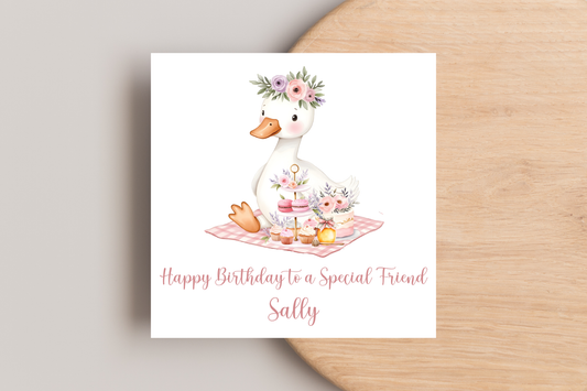 Personalised Goose Birthday Card