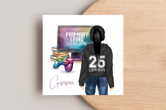 Personalised Primary Level Complete Girls School Leavers Card