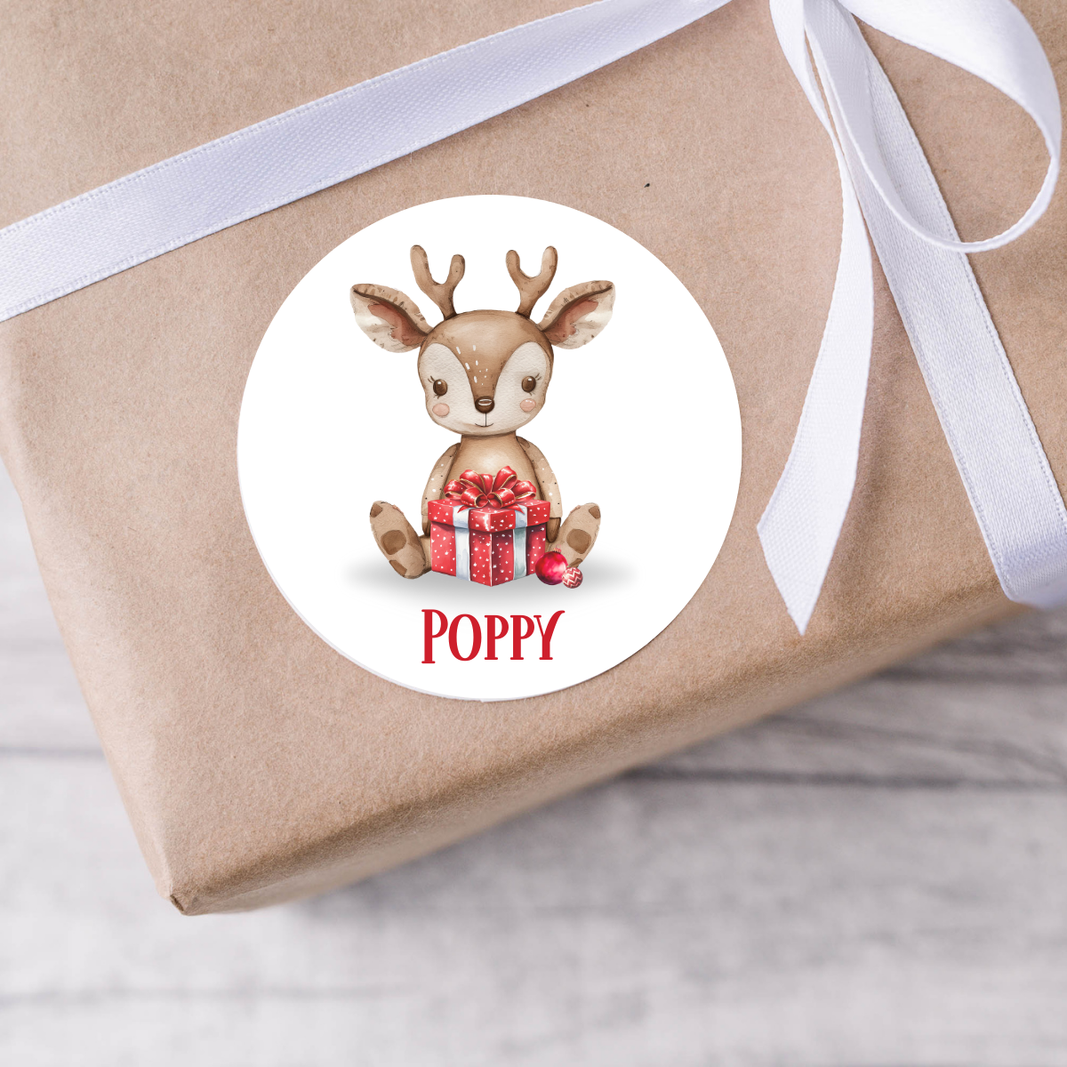 Personalised Reindeer Christmas Present Labels