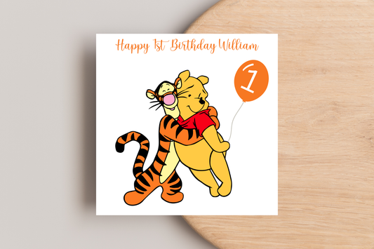 Personalised Winnie the Pooh Birthday Card