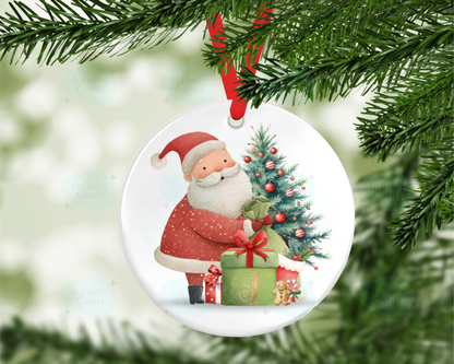Personalised Santa Initial Christmas Tree Decoration