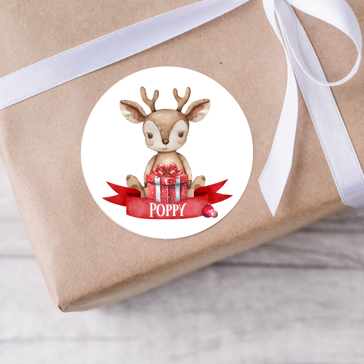 Personalised Reindeer Christmas Present Labels