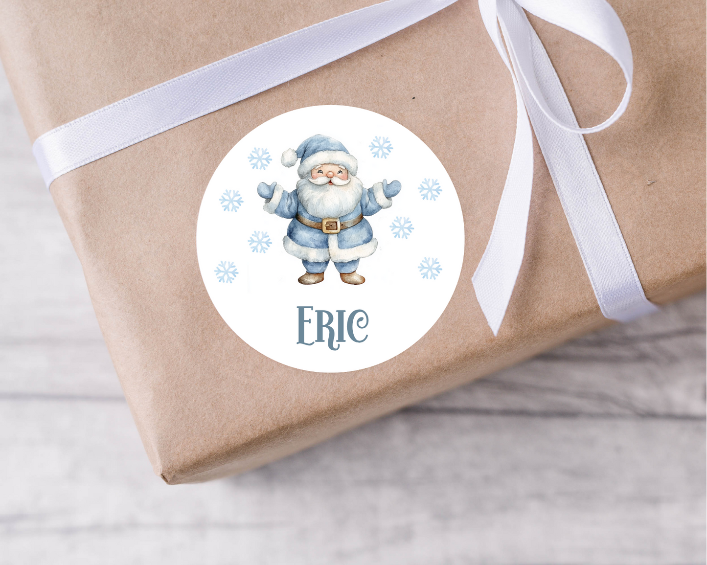 Personalised Blue Christmas Present Labels