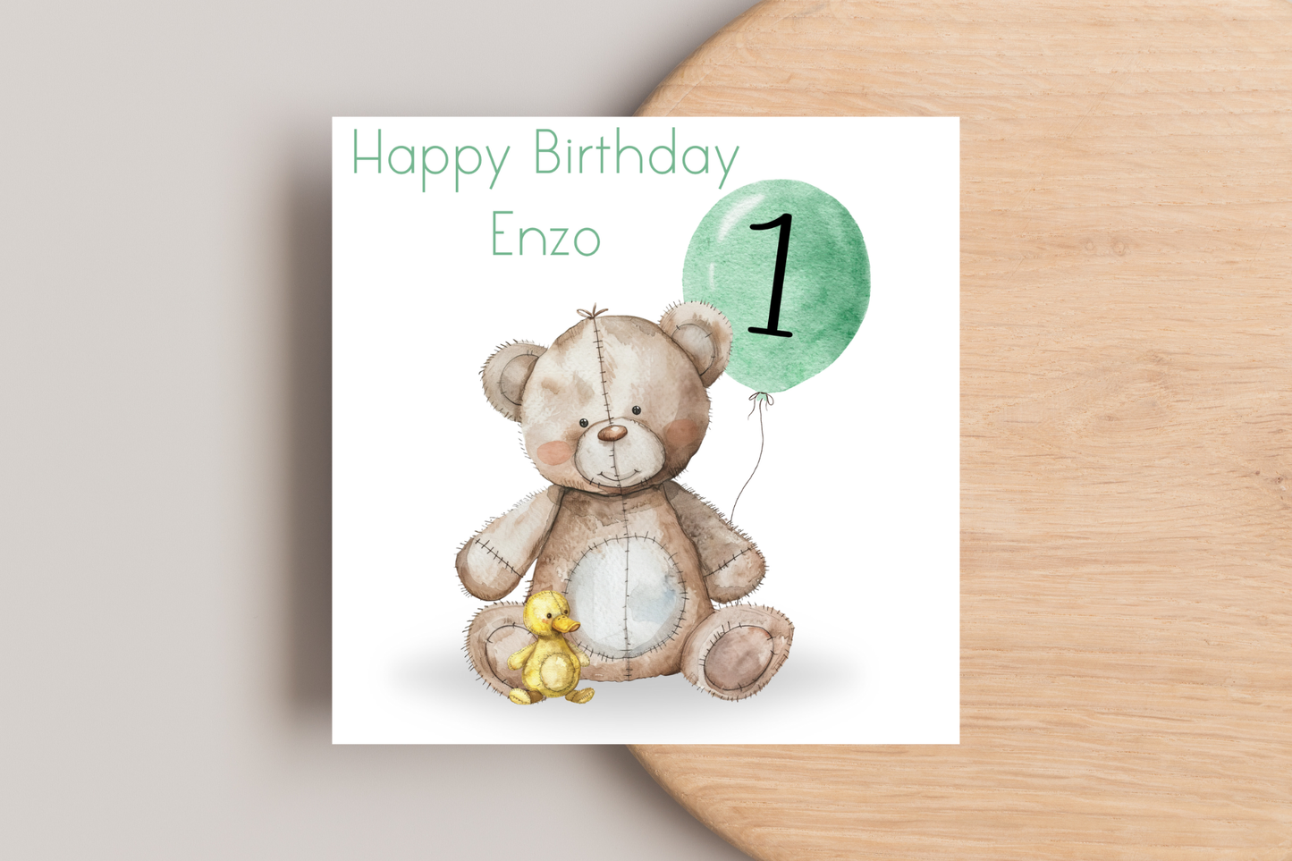 Personalised Bear Birthday Card
