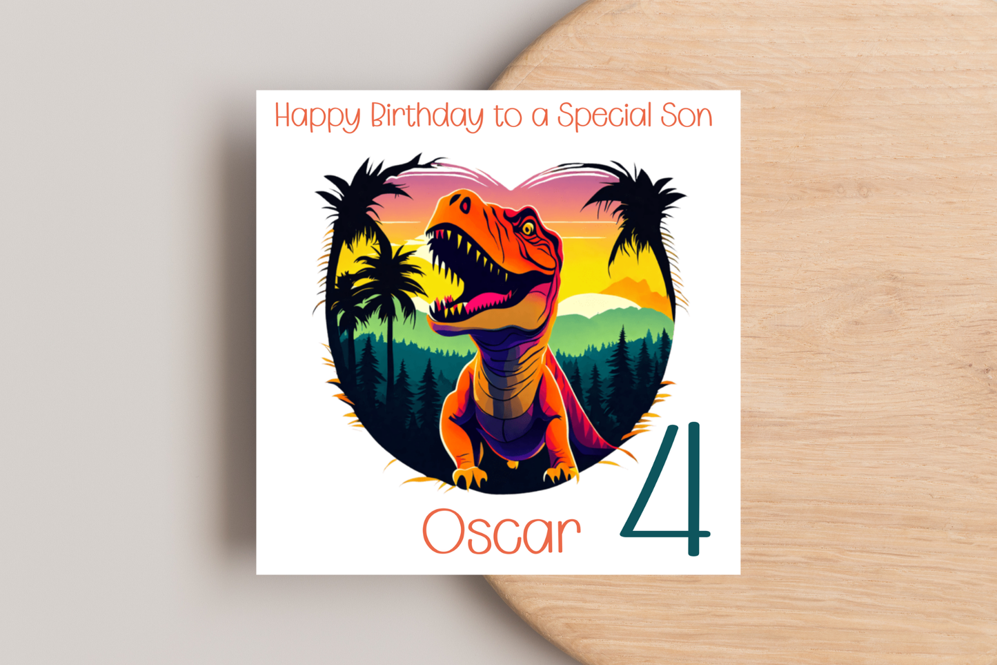 Personalised Dinosaur Birthday Card
